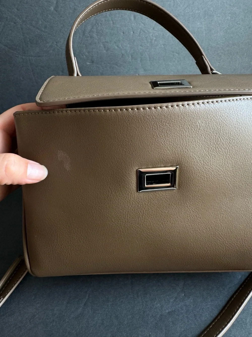 Walter Baker Madeline Bag Brown Vegan Leather Kelly Style Top Handle Purse